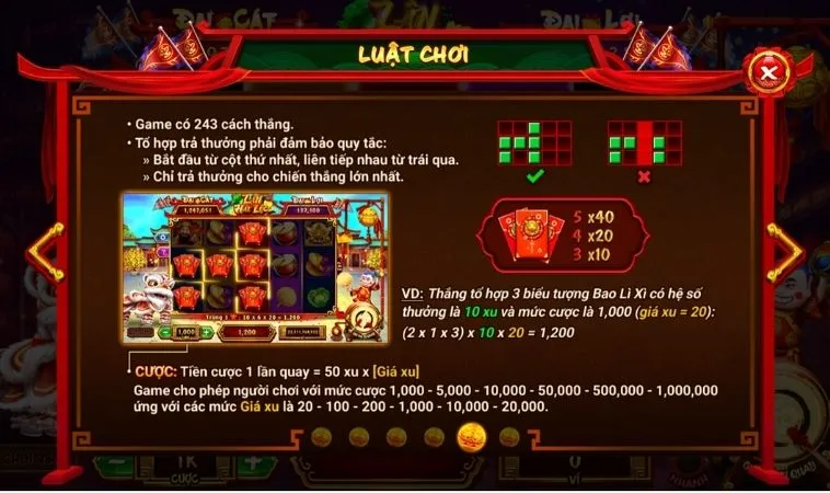 Cách Chơi Nổ Hũ Lân Hái Lộc Tại Moto88 Săn Jackpot Đại Cát 2 Luật chơi trong game Nổ Hũ Lân Hái Lộc tại Moto88