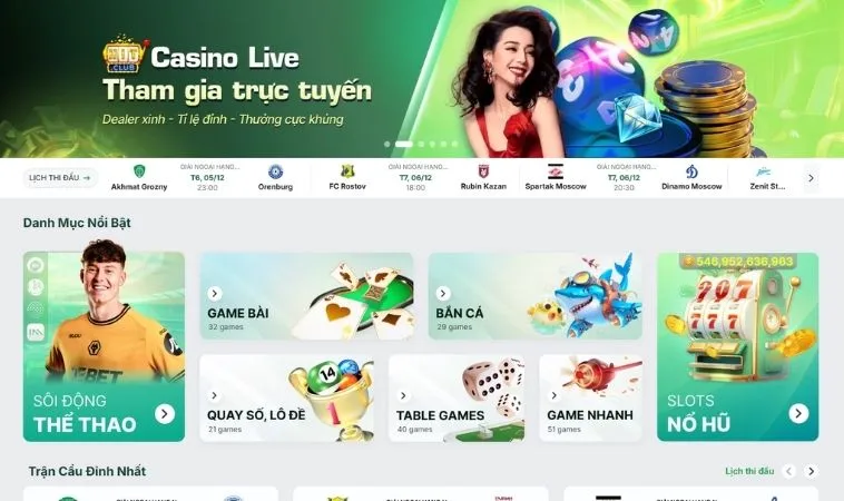 Giao diện trang chủ nhà cái Moto88